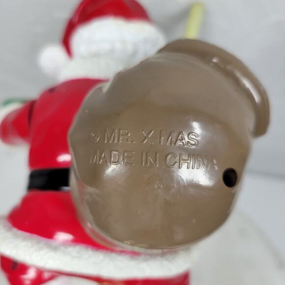 Mr Christmas Animated Santa Tree Topper Light-Up Gold Finial 14” Holiday Decor - Picture 13 of 16